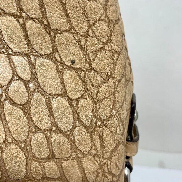 COACH Ashley F17661 Croc Embossed Leather Carry All Tote Bag Purse Chain Strap - Picture 4 of 16